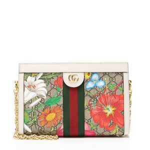 Gucci GG Supreme Flora Ophidia Medium Chain Shoulder Bag